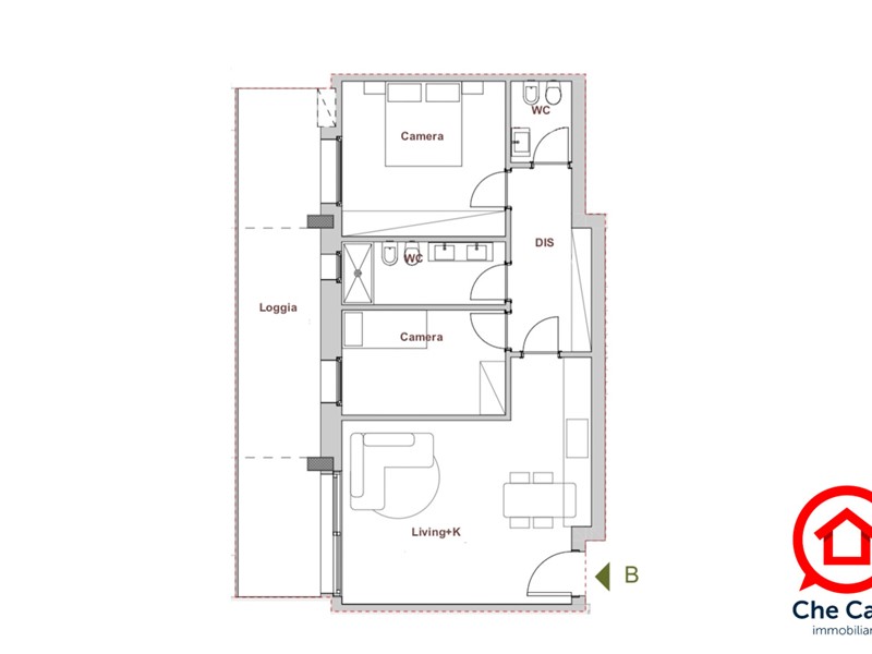 Trilocale in Vendita a Cesena, zona Centrale, 292'000€, 111 m², con Box