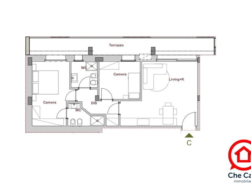 Trilocale in Vendita a Cesena, zona Centrale, 319'000€, 103 m², con Box
