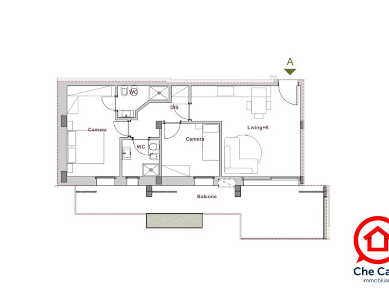 Trilocale in Vendita a Cesena, zona Centrale, 335'000€, 108 m², con Box