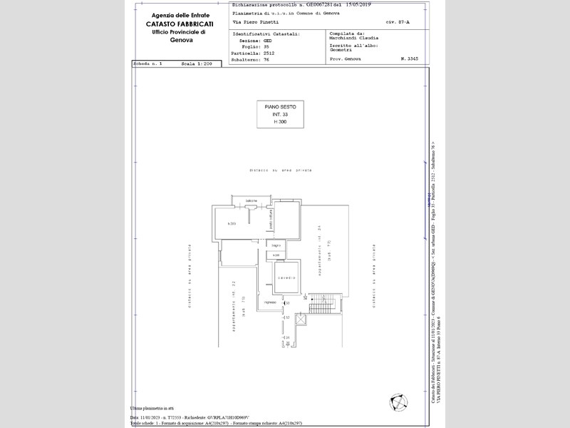 Trilocale in Vendita a Genova, zona quezzi, 179'000€, 101 m²
