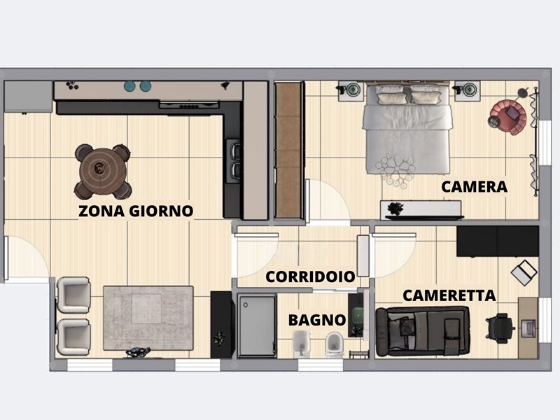 Trilocale in Vendita a Verona, 140'000€, 67 m²