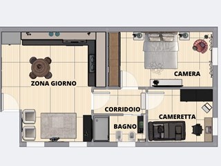 Trilocale in Vendita a Verona, 140'000€, 67 m²