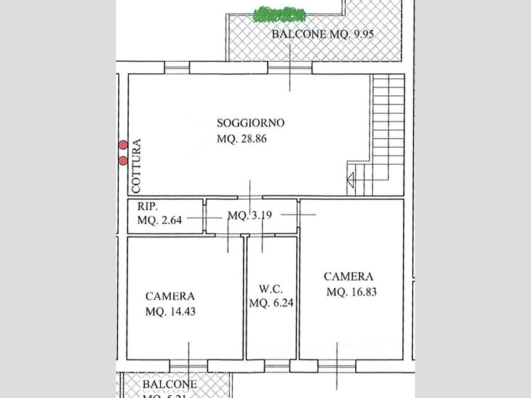 Trilocale in Vendita a Fucecchio, 230'000€, 113 m², con Box