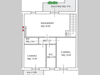 Trilocale in Vendita a Fucecchio, 230'000€, 113 m², con Box