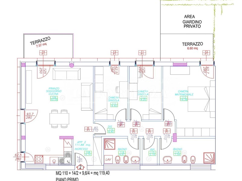 Quadrilocale in Vendita a Pisa, 400'000€, 112 m²
