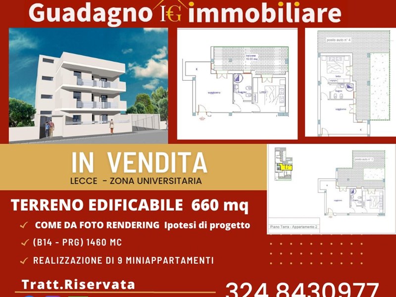 Terreno edificabile in Vendita a Lecce, zona San Pio, 160'000€, 660 m²