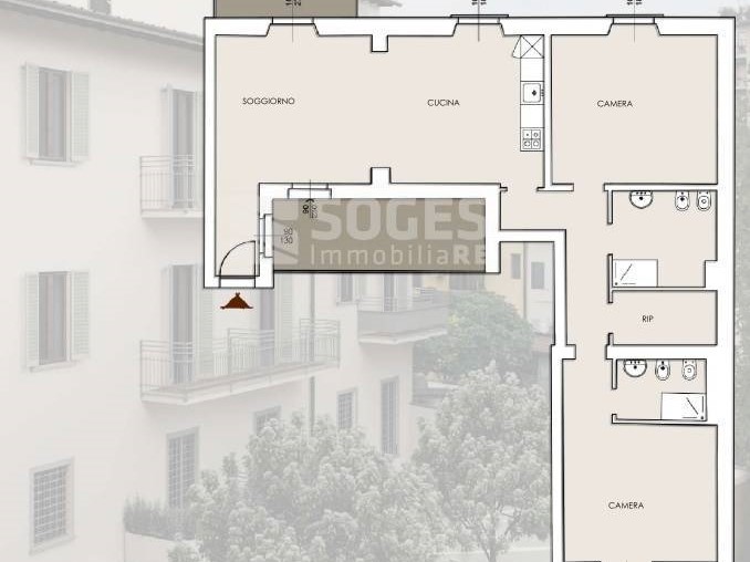 Quadrilocale in Vendita a Firenze, zona San Jacopino, 478'000€, 106 m²