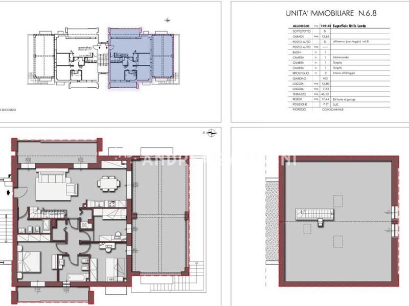 Attico in Vendita a Pontedera, zona La Borra, 365'000€, 110 m², con Box