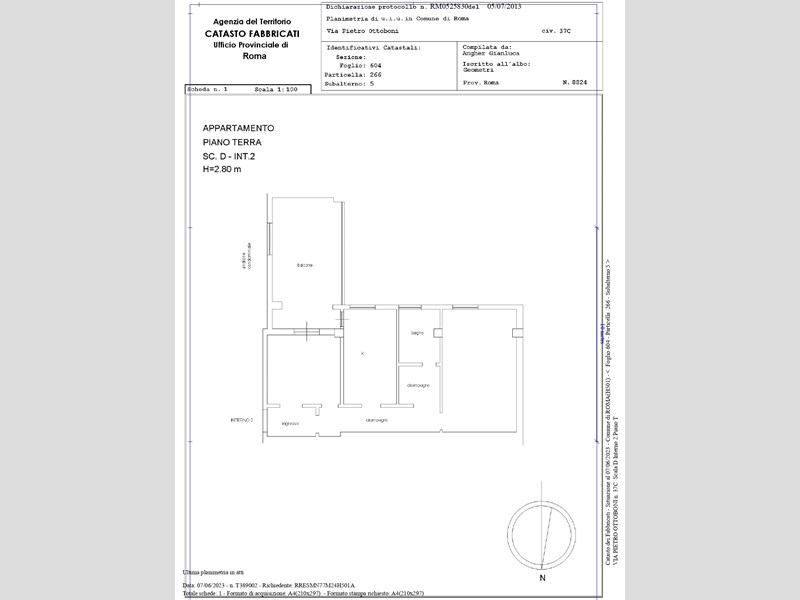 Trilocale in Vendita a Roma, zona TIBURTINA CENTRO, 240'000€, 75 m²