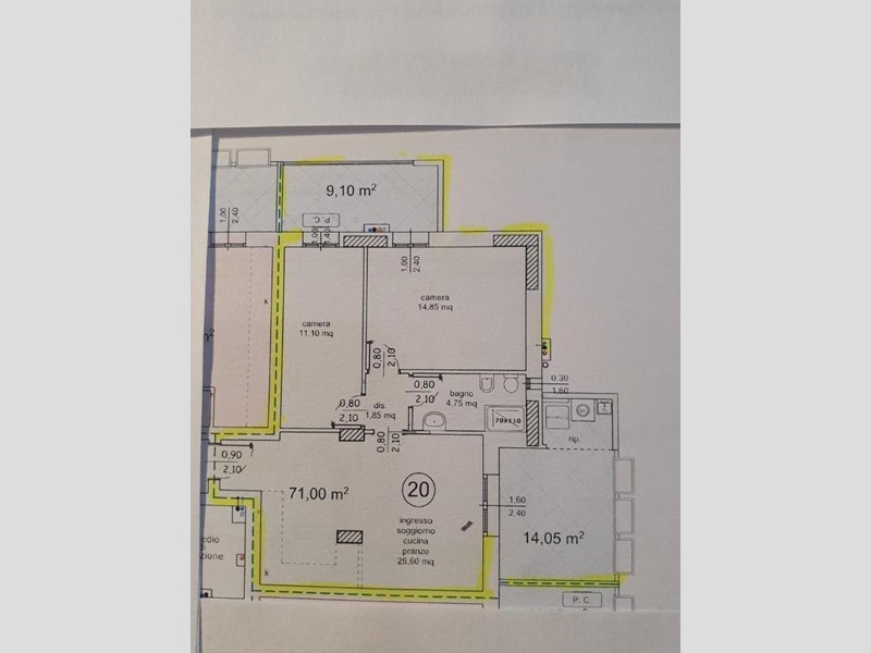 Trilocale in Vendita a Empoli, 305'000€, 70 m², con Box