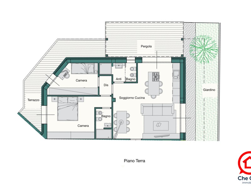 Trilocale in Vendita a Cesena, zona Centrale, 334'000€, 103 m², con Box