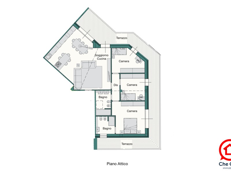Quadrilocale in Vendita a Cesena, zona Centrale, 478'000€, 144 m², con Box