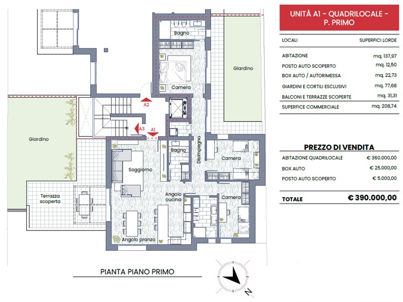 Appartamento in Vendita a Chiampo, 390'000€, 140 m², con Box