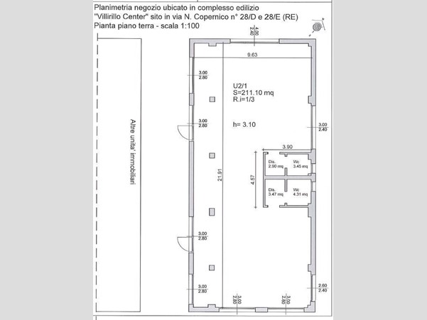 Immobile commerciale in Affitto a Reggio Emilia, 3'600&euro;, 235 m²