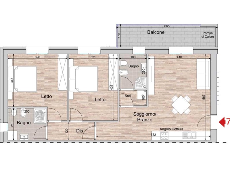 Trilocale in Vendita a Reggio Emilia, zona Regina Pacis, 295'000€, 101 m², con Box