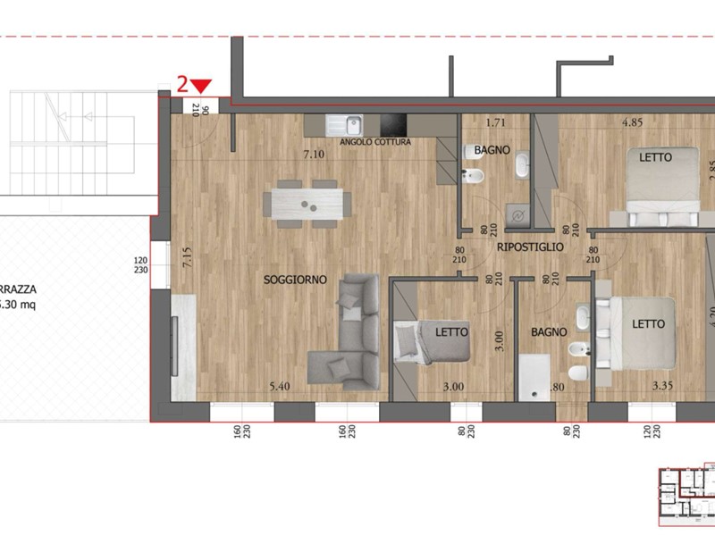 Appartamento in Vendita a Reggio Emilia, zona Emilia all'Angelo, 360'000€, 144 m², con Box