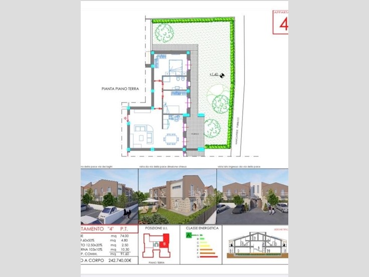 Quadrilocale in Vendita a Castelnuovo Magra, 242'000€, 75 m²