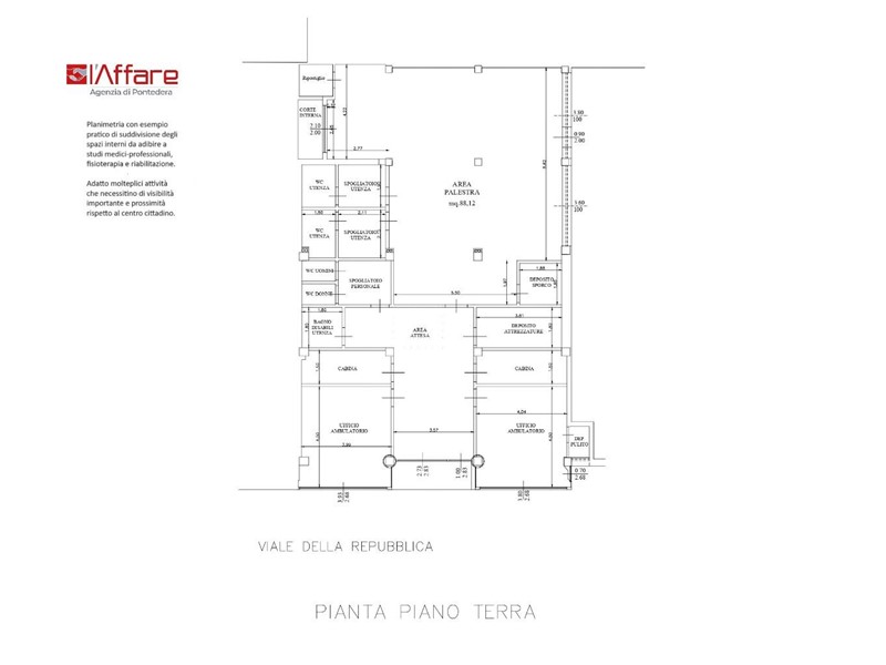 Immobile commerciale in Affitto a Pontedera, 2'200€, 250 m²