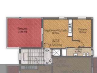 Bilocale in Vendita a Roma, 180'000€, 48 m²