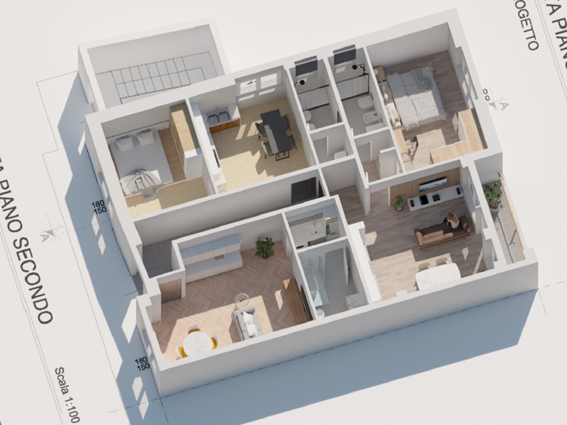 Appartamento in Vendita a Caselle Torinese, 185'000€, 135 m²