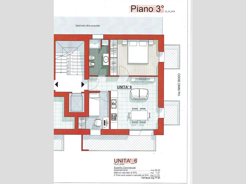 Trilocale in Affitto a Villafranca di Verona, zona centro, 1'000€, 80 m²