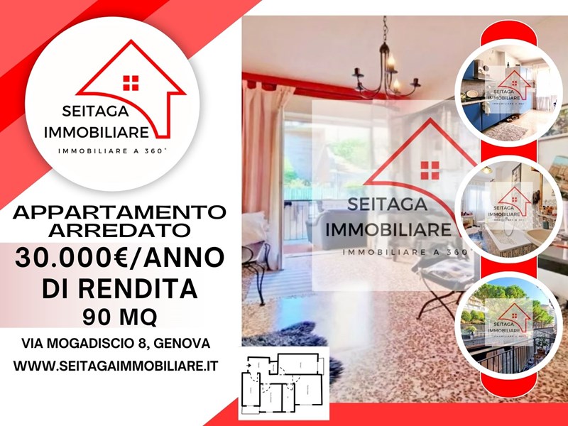 Appartamento in Vendita a Genova, zona Montesignano, 159'000€, 80 m², arredato