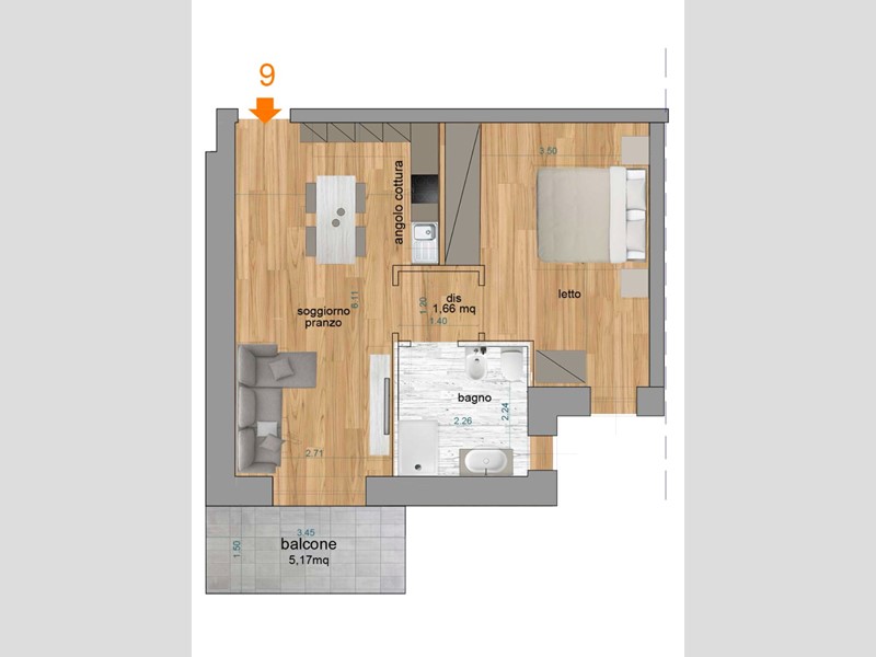 Bilocale in Vendita a Reggio Emilia, zona Pieve Modolena, 165'000€, 62 m², con Box