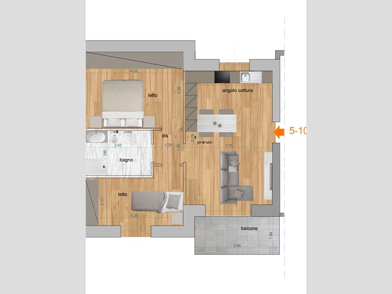 Trilocale in Vendita a Reggio Emilia, zona Pieve Modolena, 245'000€, 86 m², con Box