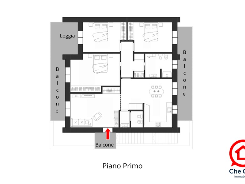 Quadrilocale in Vendita a Ravenna, zona San Zaccaria, 245'000€, 120 m²