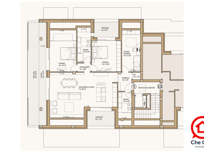 Quadrilocale in Vendita a Cesena, zona Ospedale, 600'000€, 177 m²