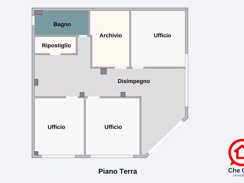 Ufficio in Vendita a Cesena, zona Centrale, 160'000€, 97 m²