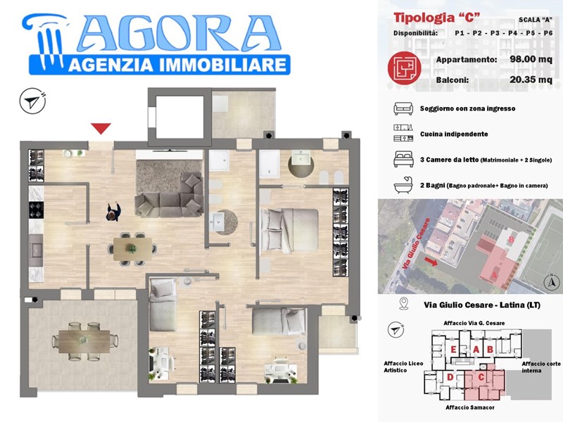 Quadrilocale in Vendita a Latina, 290'000€, 100 m²