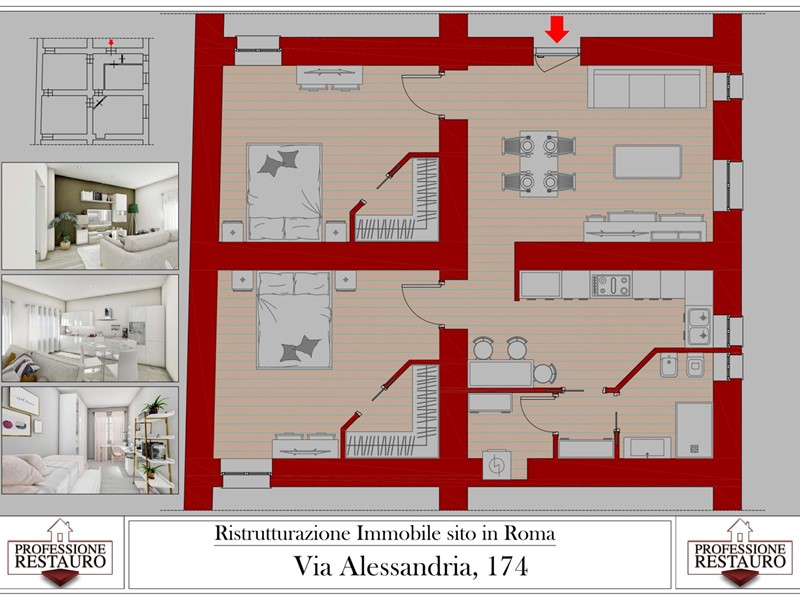 Trilocale in Vendita a Roma, 445'000€, 110 m²
