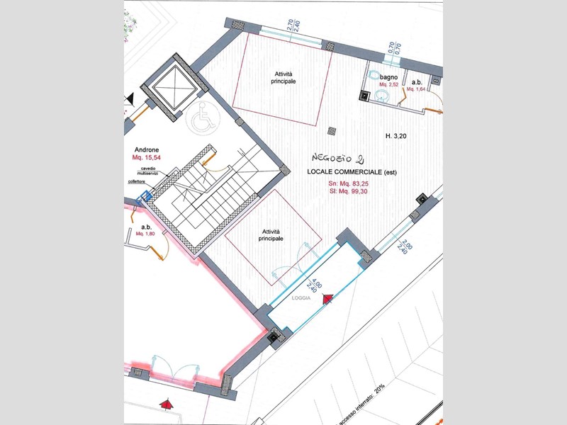 Immobile commerciale in Vendita a Pesaro, zona Pantano, 251'000€, 99 m²
