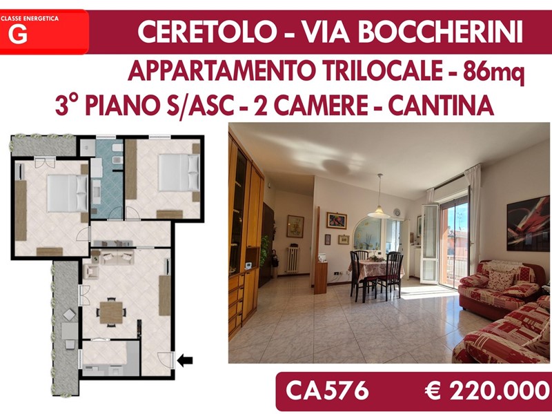 Trilocale in Vendita a Casalecchio di Reno, 220'000€, 86 m²