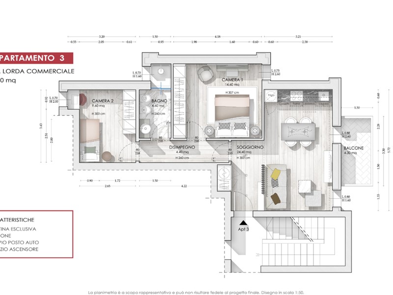 Trilocale in Vendita a San Miniato, zona San Miniato Basso, 205'000€, 70 m²