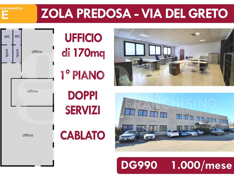 Ufficio in Affitto a Zola Predosa, 1'000€, 170 m²