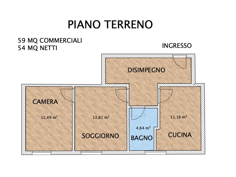 Trilocale in Vendita a Massa, 85'000€, 54 m²