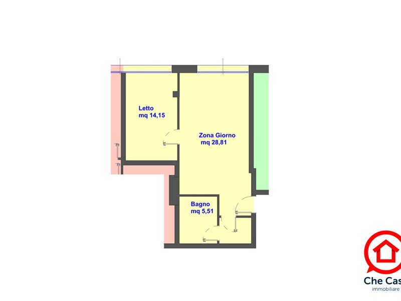 Bilocale in Vendita a Cesena, zona Centro storico, 190'000€, 60 m²