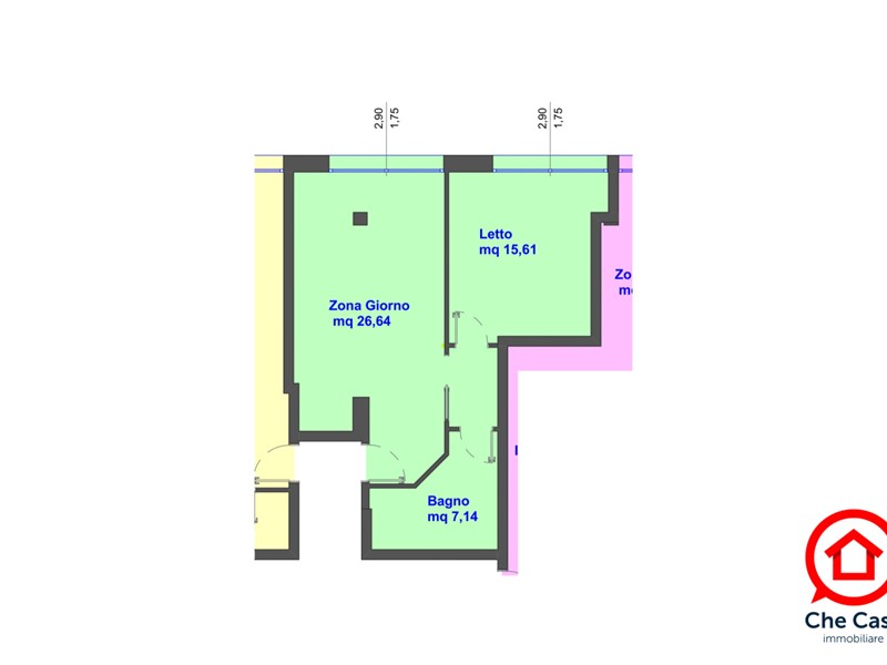 Bilocale in Vendita a Cesena, zona Centro storico, 190'000€, 60 m²
