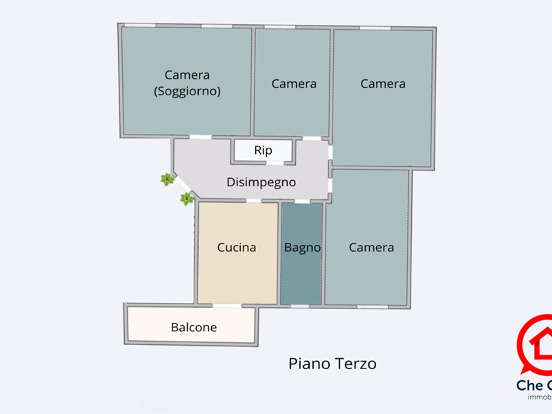Quadrilocale in Vendita a Cesena, zona Centro storico, 209'000€, 108 m², arredato