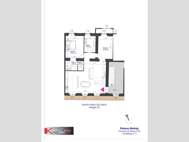 Trilocale in Vendita a Caluso, 156'600€, 95 m²