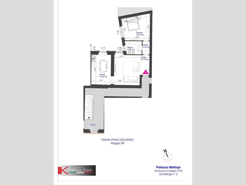 Trilocale in Vendita a Caluso, 99'000€, 75 m²