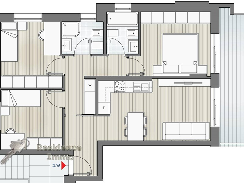 Quadrilocale in Vendita a Bolzano, 438'967€, 90 m²
