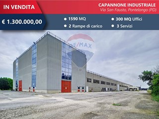 Capannone in Vendita a Pontelongo, 1'300'000€, 1756 m²
