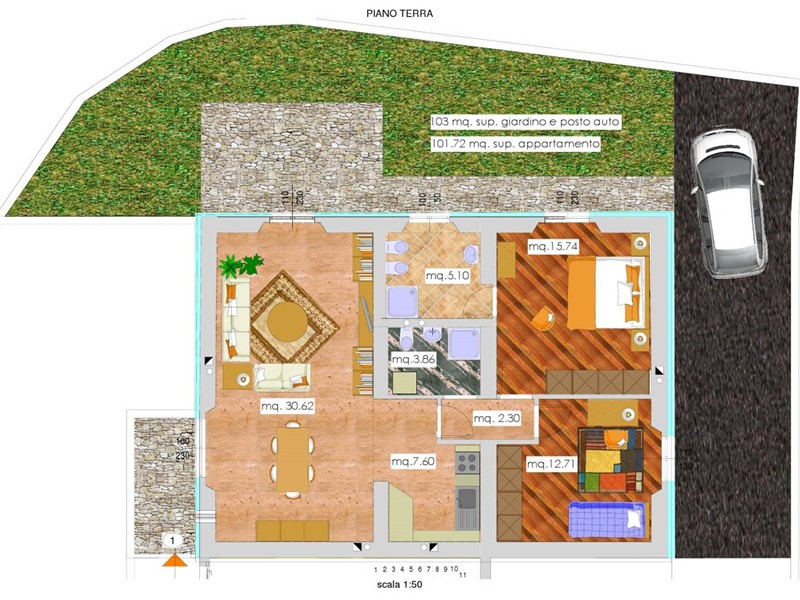 Trilocale in Vendita a Algua, 100'000€, 110 m²
