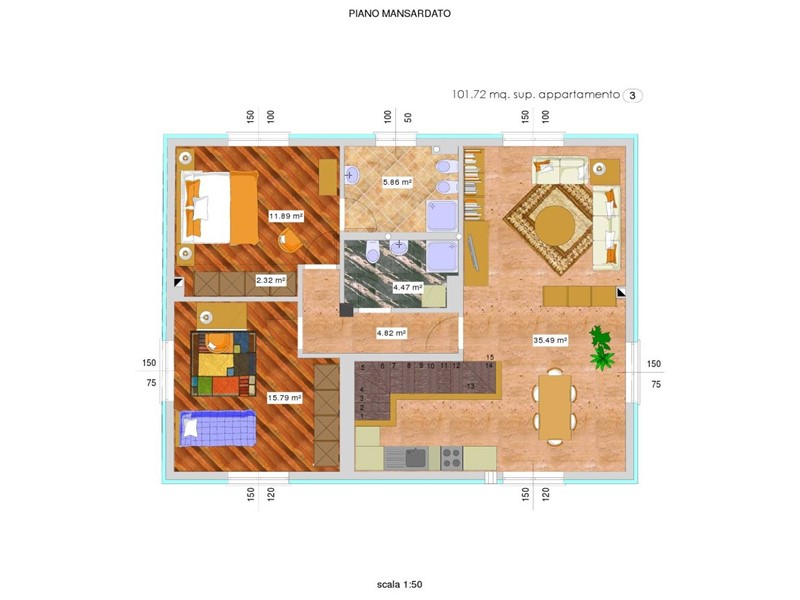 Trilocale in Vendita a Algua, 85'000€, 100 m²
