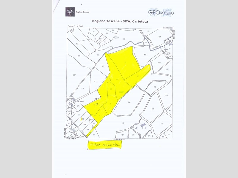 Terreno agricolo in Vendita a Montespertoli, 90'000€, 100000 m²