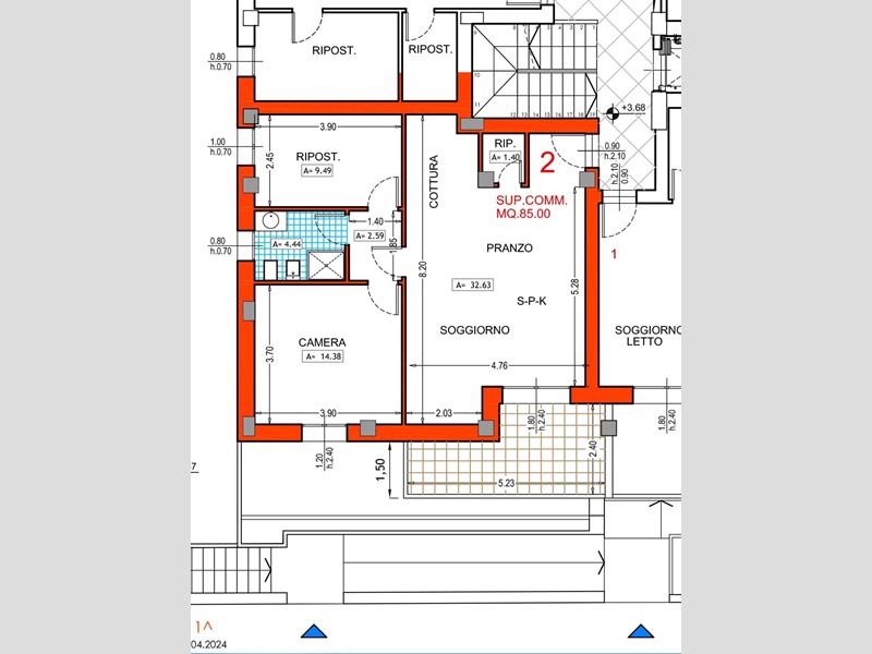 Trilocale in Vendita a Pesaro, 272'000€, 85 m²