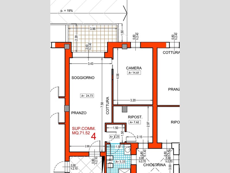 Trilocale in Vendita a Pesaro, 235'070€, 71 m²